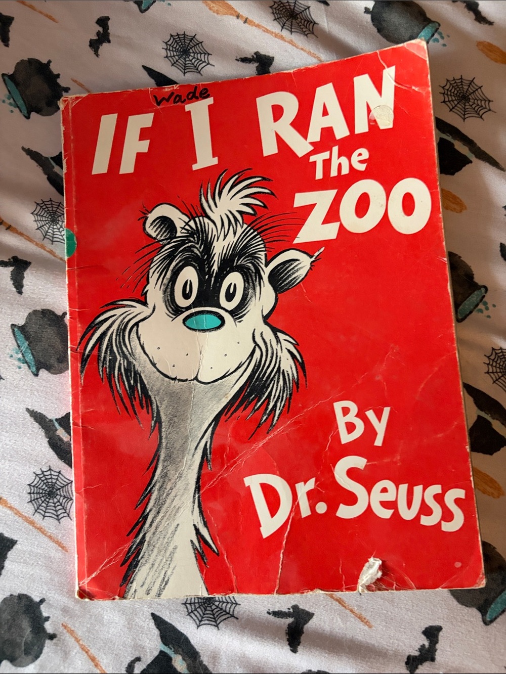 Dr. Seuss If I Ran The Zoo - Bright Red Cover with Teal Accent